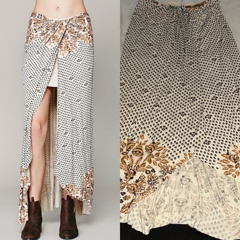 Free People Print Column Split Maxi Skirt